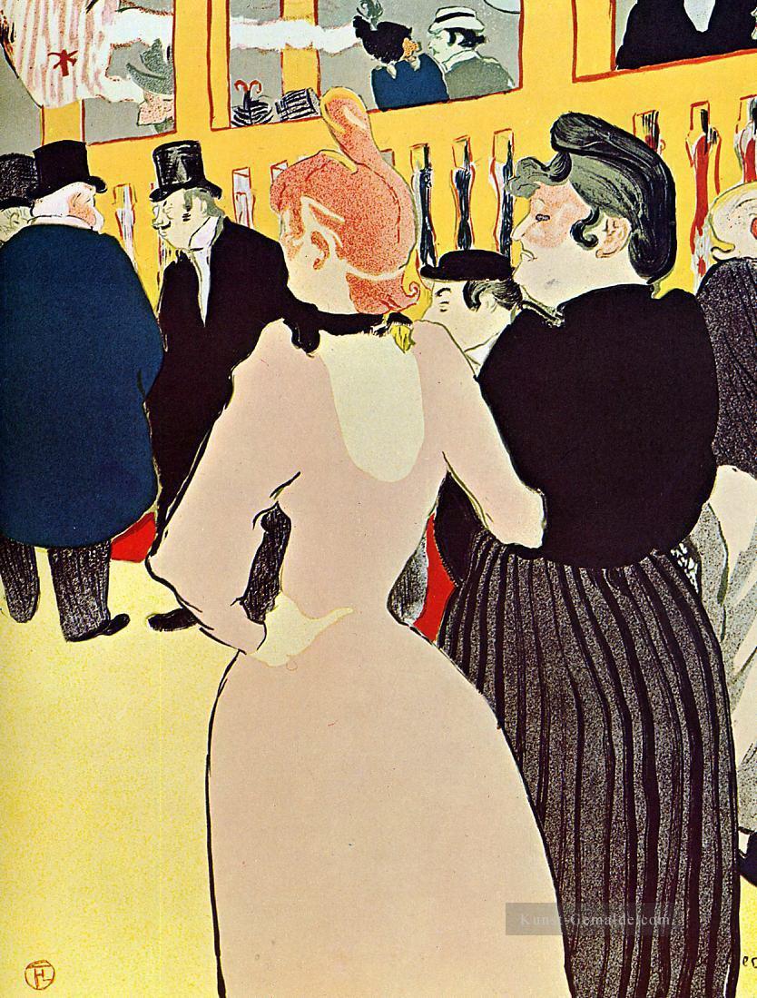 beim Moulin Rouge la Goulue mit ihrer Schwester 1892 Toulouse Lautrec Henri de Ölgemälde